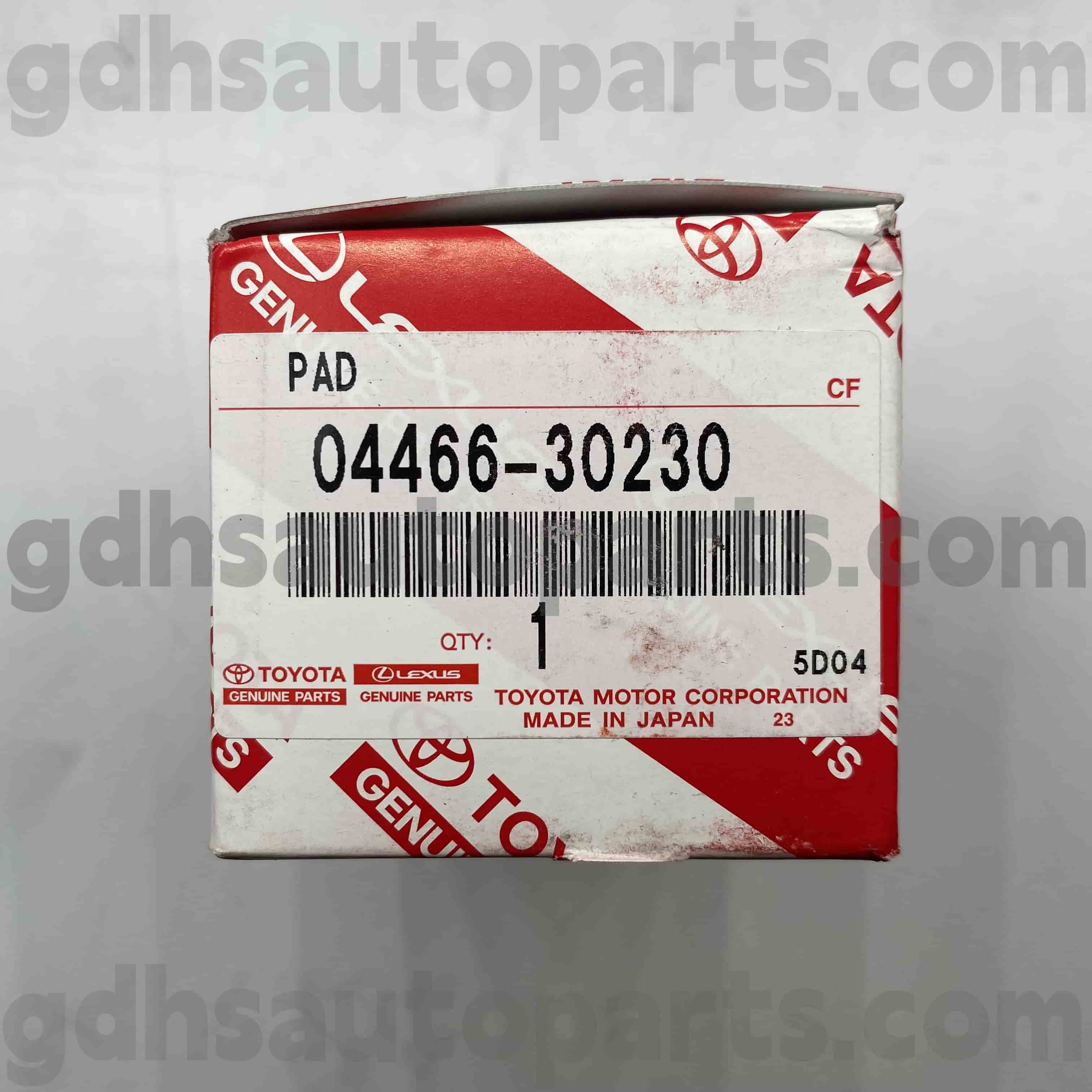 04466-30230 TOYOTA PAIN PADS REM MELAKANG UNTUK UNTUK MARK X, Mahkota, REIZ Sasis no. GRS20# GRX13#