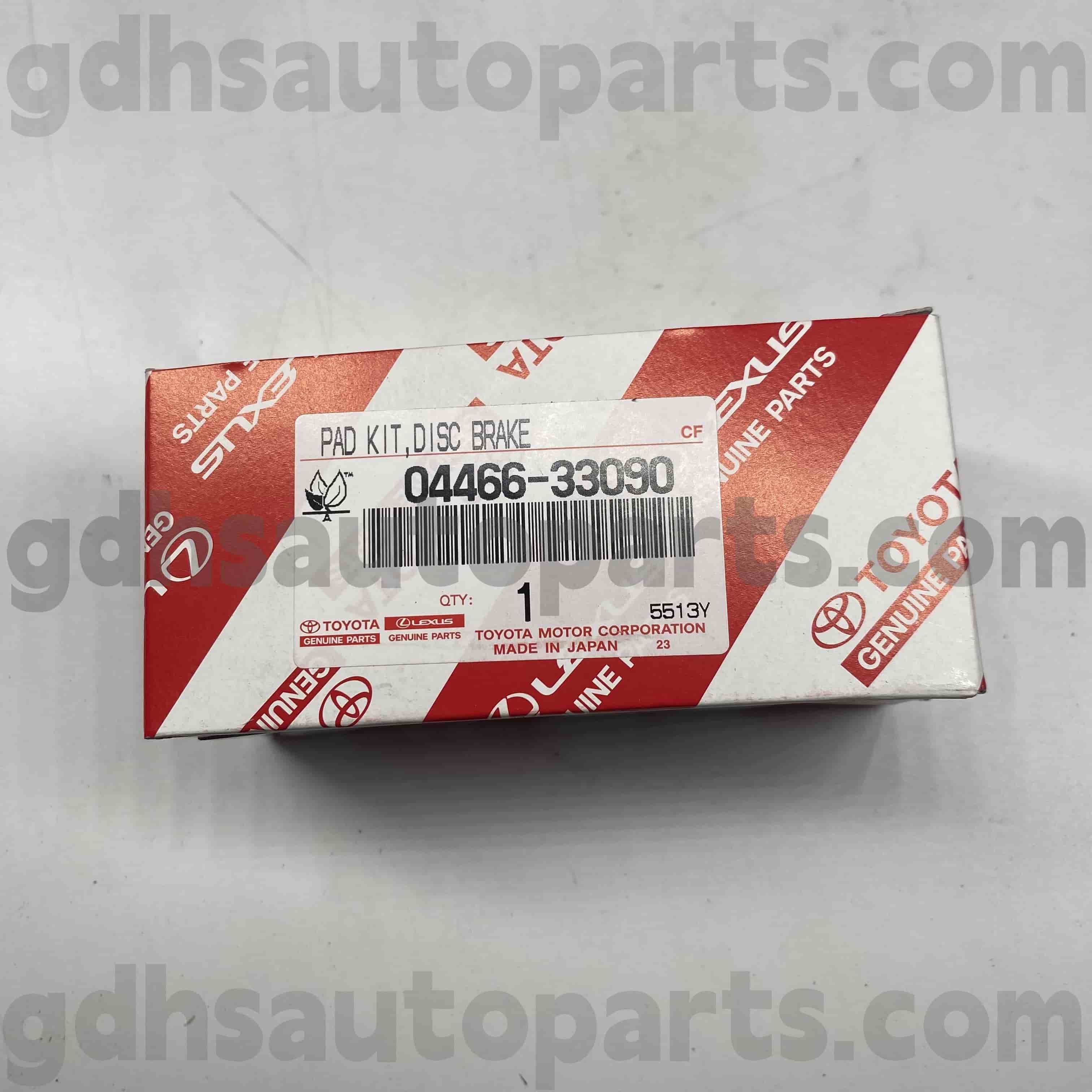 04466-33090 TOYOTA PAIN PADS REM MELAKANG UNTUK UNTUK CAMRY, LEXUS ES300/330 Sasis no. ACV30 MCV30 ES