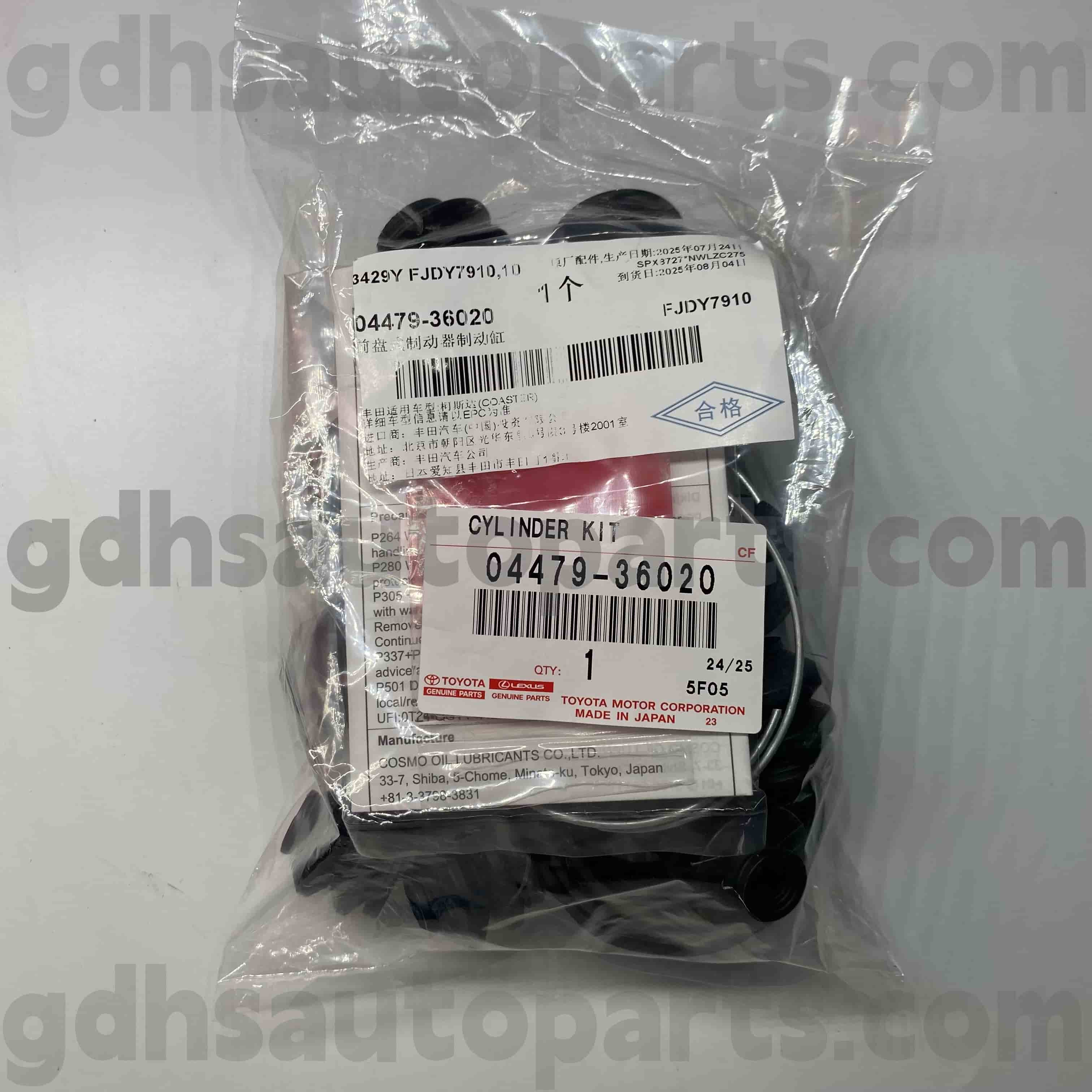 04479-36020 TOYOTA POBANG HUKUM Kit Perbaikan Silinder Rem Depan untuk sasis coaster no. BB40 50