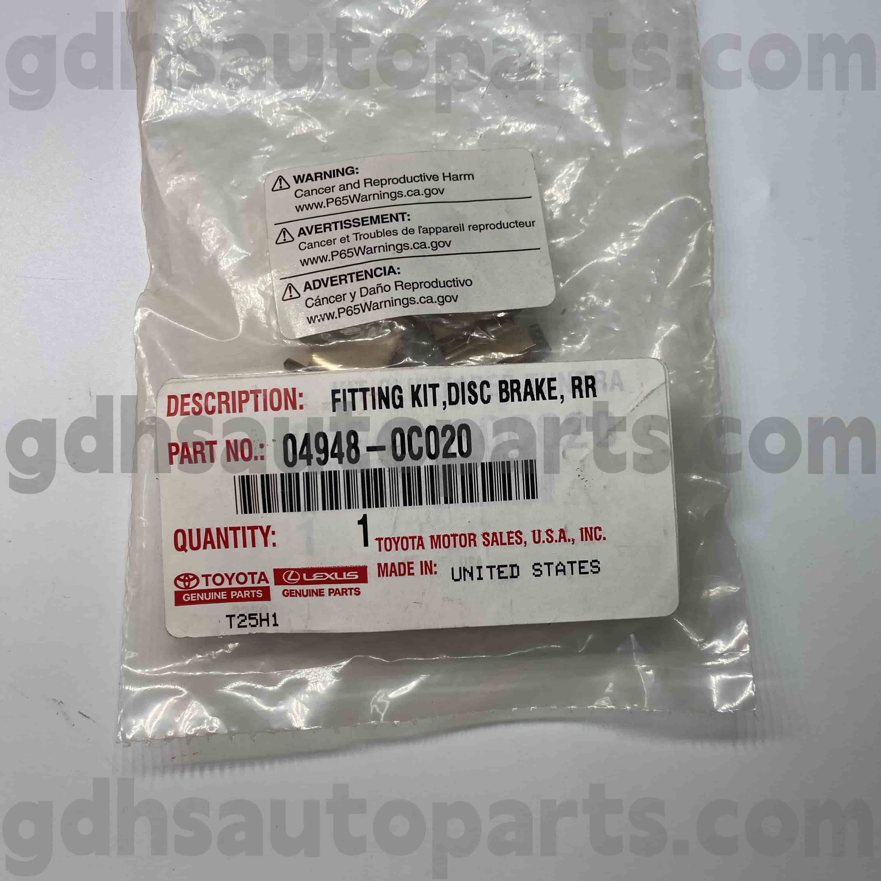 04948-0C020 Kit Perbaikan Pad Brake Part Toyota Asli untuk Sequoia, Tundra Chassis no. UCK6#