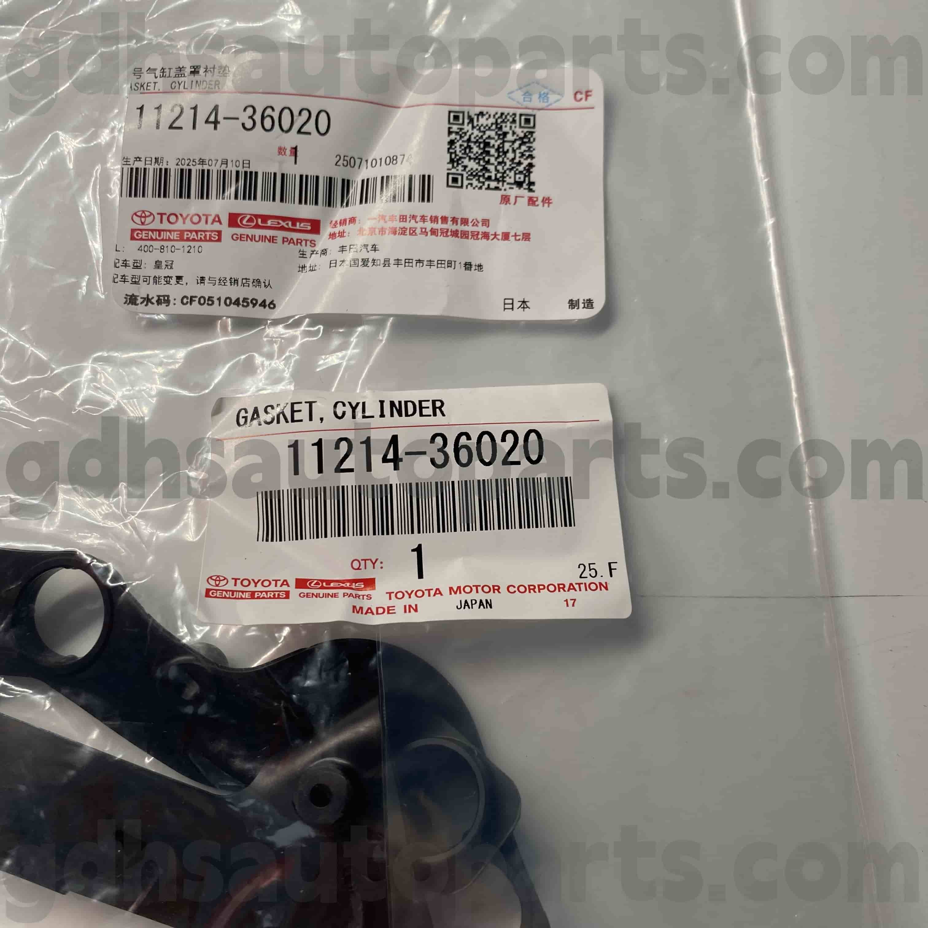 11214-36020 Toyota Suku Cadang Asli Bank 2 Gasket Penutup Kepala Silinder untuk HIGHLANDER, Sasis LEXUS IS SERIES NO.GGH30