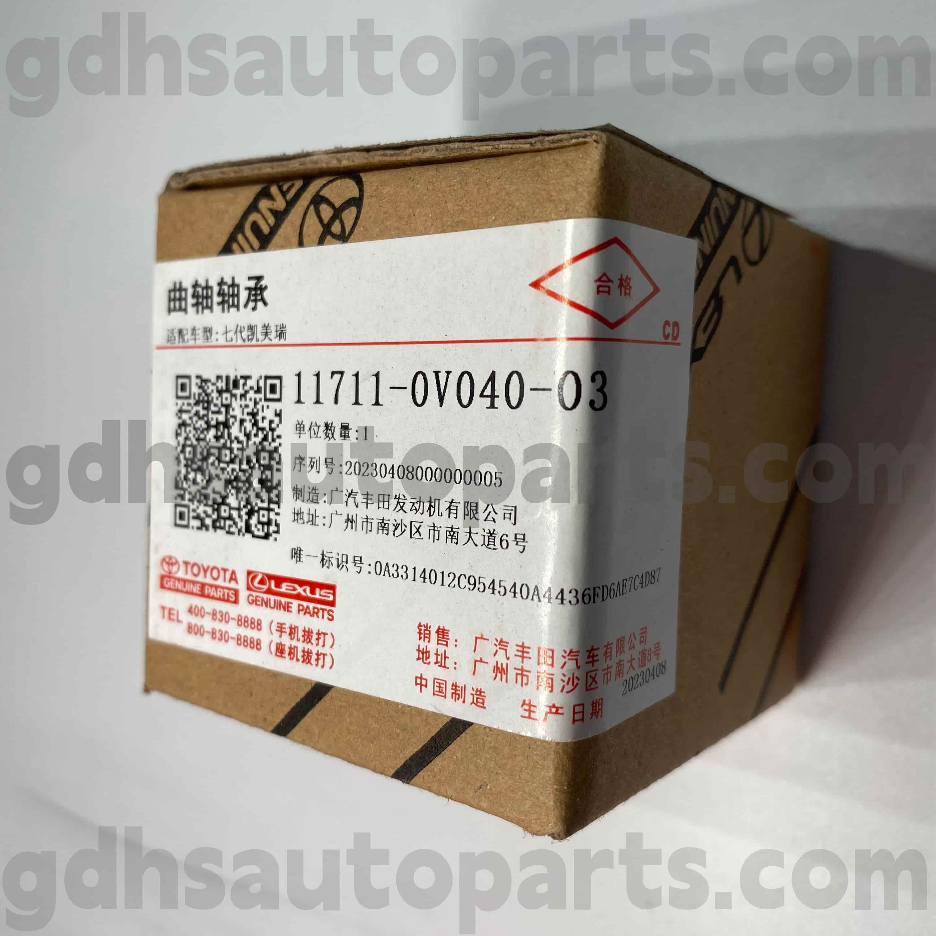 11711-0V040-03 Suku Cadang Asli Toyota Bantalan Poros Engkol untuk CAMRY/HYBRID, Sasis RAV4 NO.5ARFE..ASA44